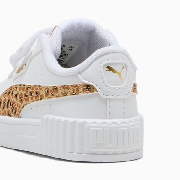 Carina 3.0 Animal Toddlers' Sneakers, PUMA White-Light Sand-PUMA Gold, extralarge