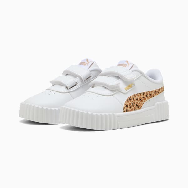 Carina 3.0 Animal Sneakers Toddler, PUMA White-Light Sand-PUMA Gold, extralarge-GBR