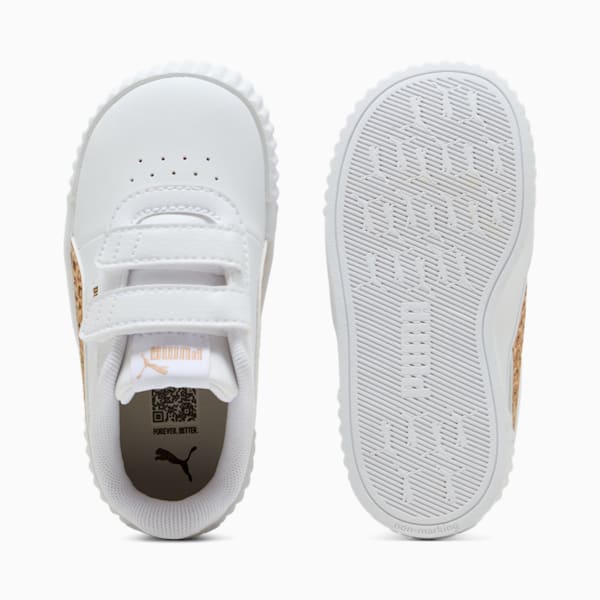 Tenis para infantes Carina 3.0 Animal, PUMA White-Light Sand-PUMA Gold, extralarge