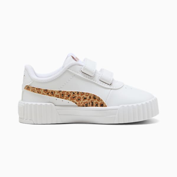 Tenis para infantes Carina 3.0 Animal, PUMA White-Light Sand-PUMA Gold, extralarge