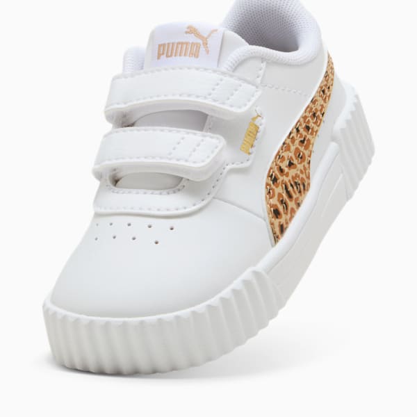 Carina 3.0 Animal Toddlers' Sneakers, PUMA White-Light Sand-PUMA Gold, extralarge