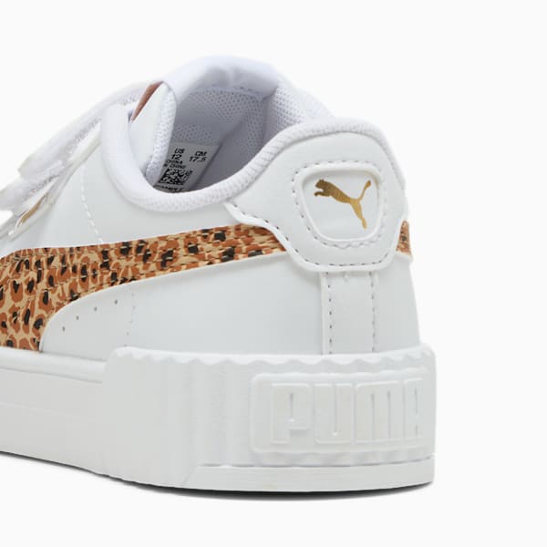 Carina 3.0 Animal Little Kids' Sneakers, PUMA White-Light Sand-PUMA Gold, extralarge