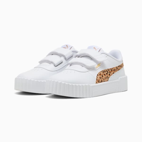 Tenis Carina 3.0 Animal para niñas, PUMA White-Light Sand-PUMA Gold, extralarge