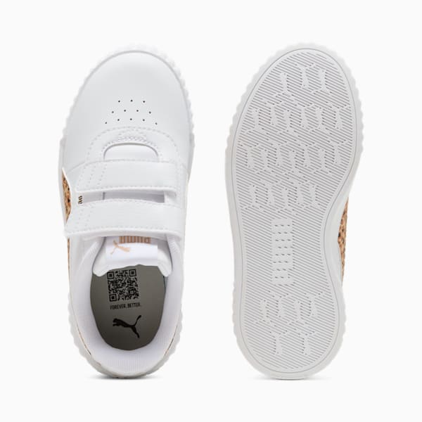 Carina 3.0 Animal Little Kids' Sneakers, PUMA White-Light Sand-PUMA Gold, extralarge