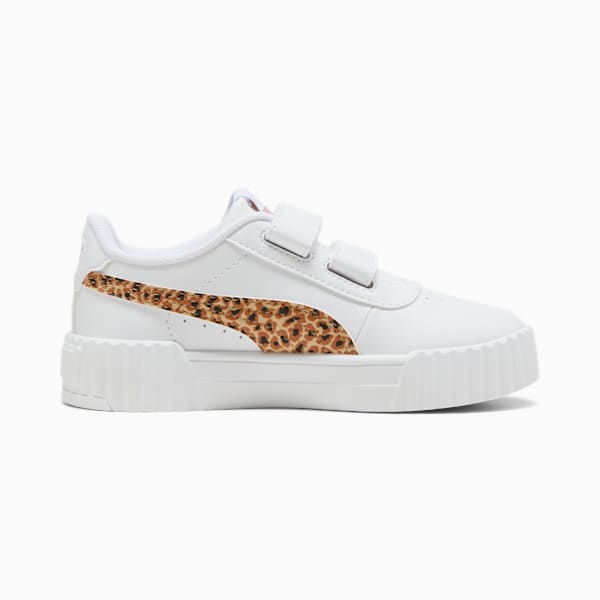 Carina 3.0 Animal Little Kids' Sneakers, PUMA White-Light Sand-PUMA Gold, extralarge
