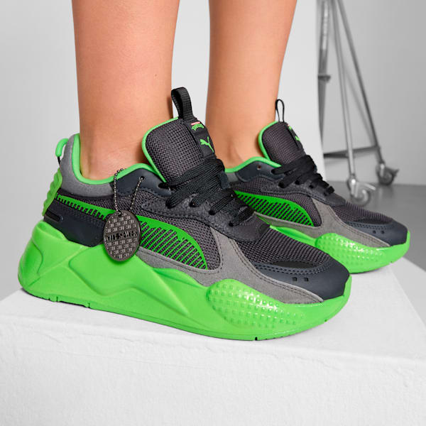 Tenis PUMA x TORTUGAS NINJA RS-X adolescentes, PUMA Black-Leafy Green, extralarge