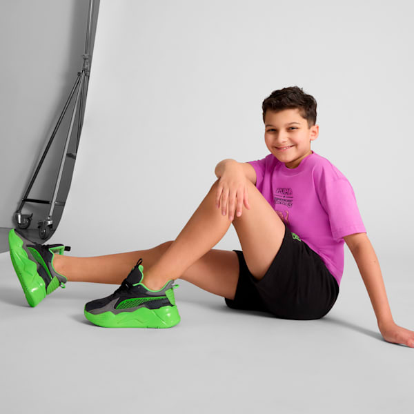 Tenis PUMA x TORTUGAS NINJA RS-X adolescentes, PUMA Black-Leafy Green, extralarge