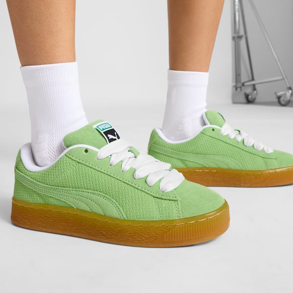 Suede XL Braided Sneakers Women, Spring Fern-PUMA White, extralarge