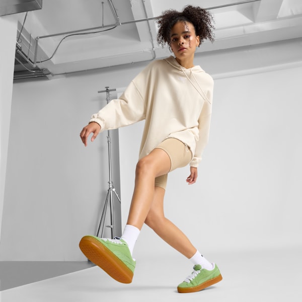 Suede XL Braided Sneakers Women, Spring Fern-PUMA White, extralarge