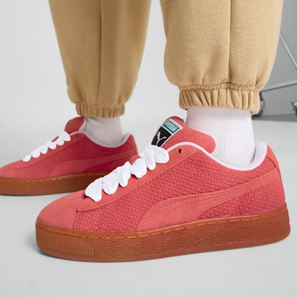 Suede XL Braided Sneakers Women, Glowing Red-PUMA White, extralarge