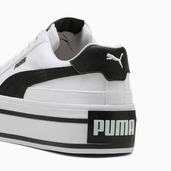 Tenis Court Classic Vulc Platform para mujer, PUMA White-PUMA Black, extralarge