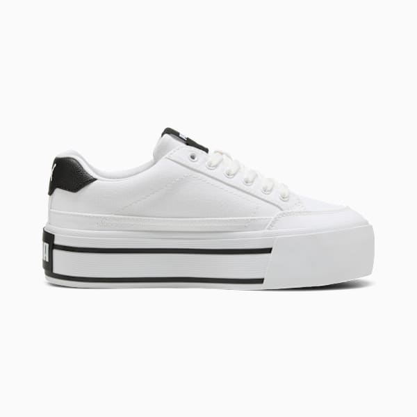 Tenis Court Classic Vulc Platform para mujer, PUMA White-PUMA Black, extralarge