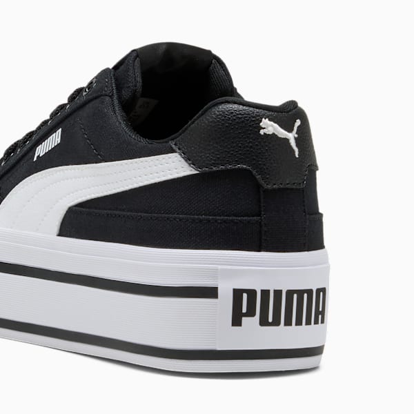 Tenis Court Classic Vulc Platform para mujer, PUMA Black-PUMA White, extralarge