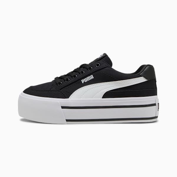 Tenis Court Classic Vulc Platform para mujer, PUMA Black-PUMA White, extralarge