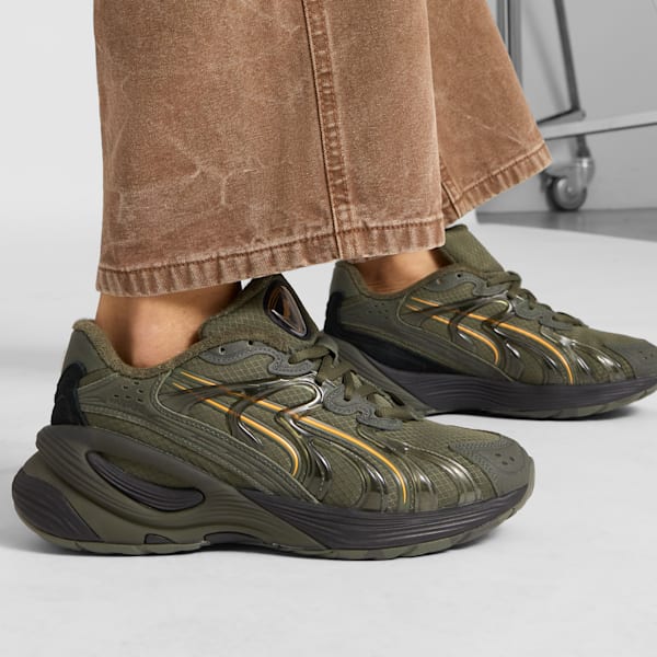 Inverse Moss Men's Sneakers, Green Moss-Dark Olive-Pumpkin Pie, extralarge