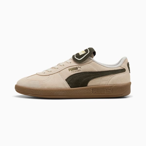 Tenis Palermo Premium Suede, Alpine Snow-Dark Olive-PUMA Gold, extralarge