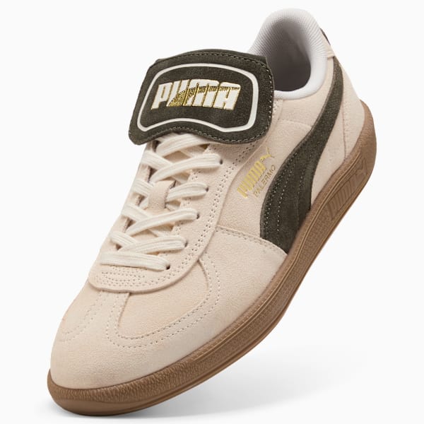 Tenis Palermo Premium Suede, Alpine Snow-Dark Olive-PUMA Gold, extralarge