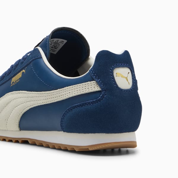 Arizona Retro Premium Suede Sneakers, Persian Blue-Warm White-PUMA Gold, extralarge-IND