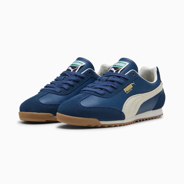 Arizona Retro Premium Suede Sneakers, Persian Blue-Warm White-PUMA Gold, extralarge-IND