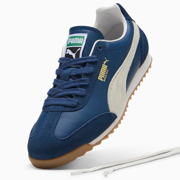Arizona Retro Premium Suede Sneakers, Persian Blue-Warm White-PUMA Gold, extralarge-IND