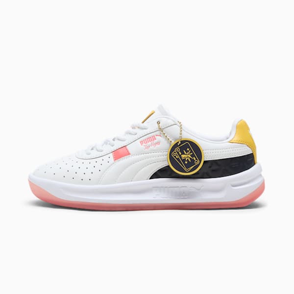 Tenis GV Special Vegas Flagship para mujer, PUMA White-New Navy-Sunny Yellow-Peach Frost, extralarge
