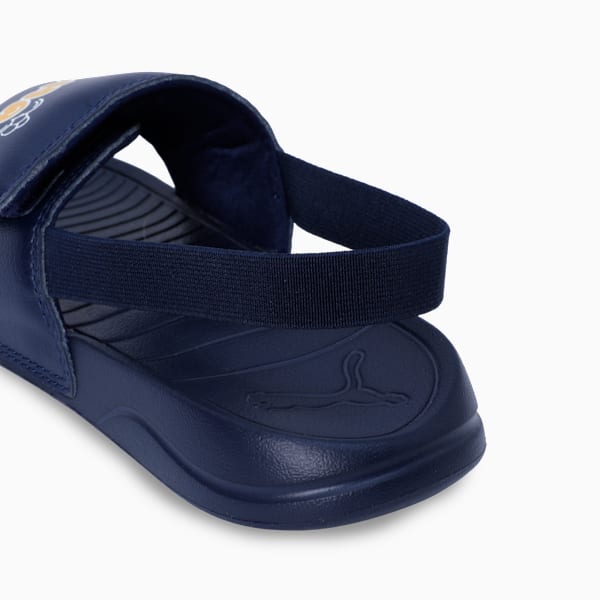 Popcat Kids Backstrap Sandals, PUMA Navy-Yellow Sizzle-PUMA White, extralarge-IND