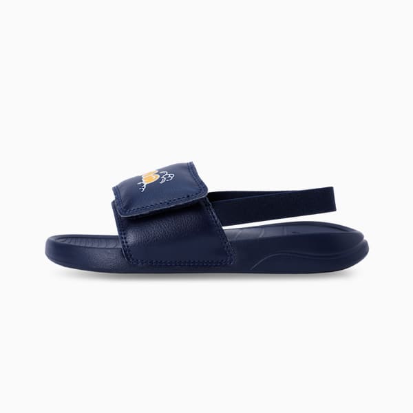 Popcat Kids Backstrap Sandals, PUMA Navy-Yellow Sizzle-PUMA White, extralarge-IND