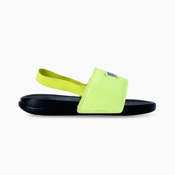 Popcat Kids Backstrap Sandals, PUMA Black-Lavender Alert-Lemon Sherbert, extralarge-IND