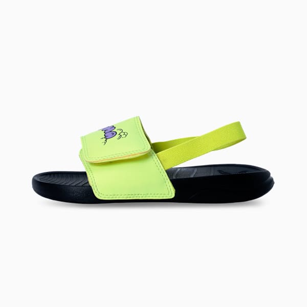 Popcat Kids Backstrap Sandals, PUMA Black-Lavender Alert-Lemon Sherbert, extralarge-IND