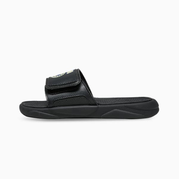Royalcat Comfort Telestom Youth Slides, PUMA Black-Creamy Vanilla-Blue Crystal, extralarge-IND