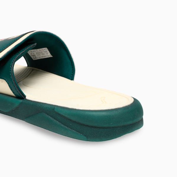 Royalcat Comfort Telestom Youth Slides, Dark Myrtle-Creamy Vanilla-Red Fire, extralarge-IND