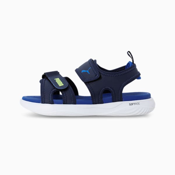 Softride Youth Backstrap Sandals, PUMA Navy-PUMA White-Vivid Blue, extralarge-IND