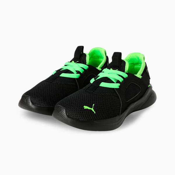 Softride Rift Swift Kicks Kids Running Shoes, PUMA Black-Green Glare, extralarge-IND
