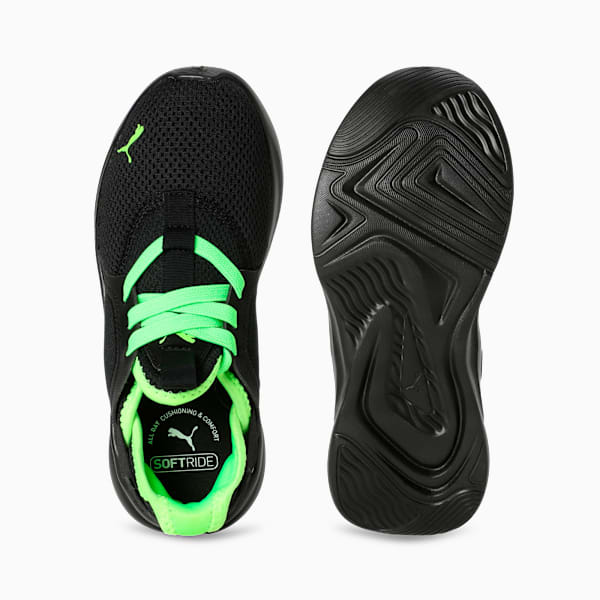 Softride Rift Swift Kicks Kids Running Shoes, PUMA Black-Green Glare, extralarge-IND