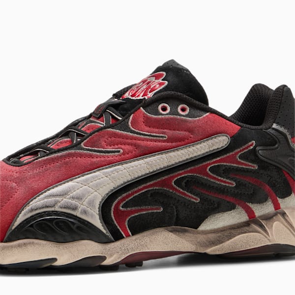 A$AP ROCKY x PUMA Inhale Distressed Sneakers, PUMA Black-Pop Red, extralarge-IND
