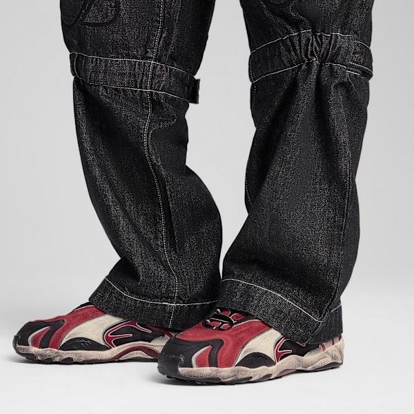 PUMA X A$AP ROCKY Inhale Distressed Reflective Casual Sneakers, PUMA Black-Pop Red, extralarge-IND