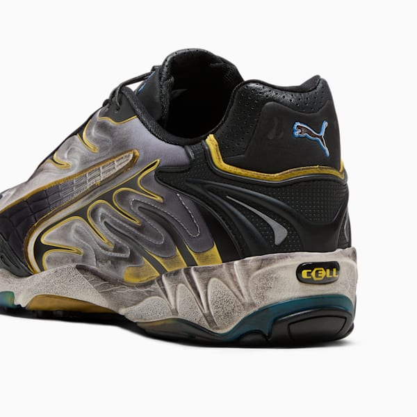 A$AP ROCKY x PUMA Inhale Distressed Neoprene Sneakers, Warm White-PUMA Black-Pelé Yellow, extralarge