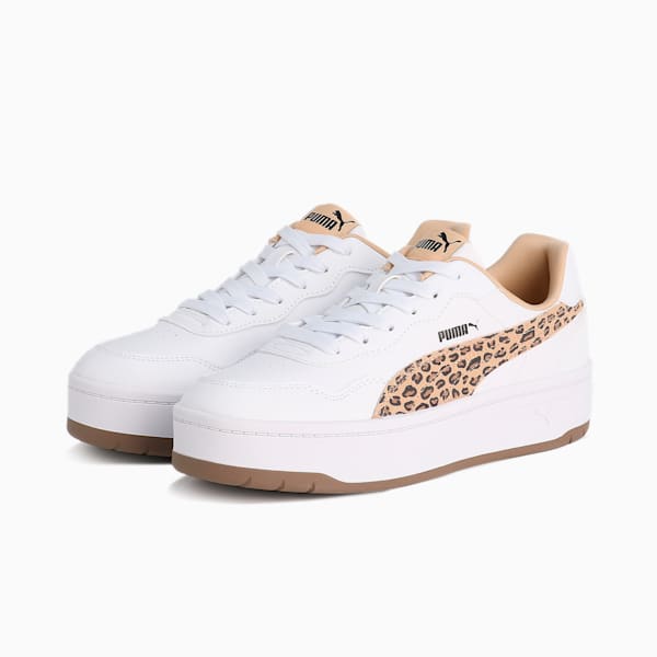 ウィメンズ コート ラリー SKYE レオ スニーカー, PUMA White-Light Sand, extralarge-JPN