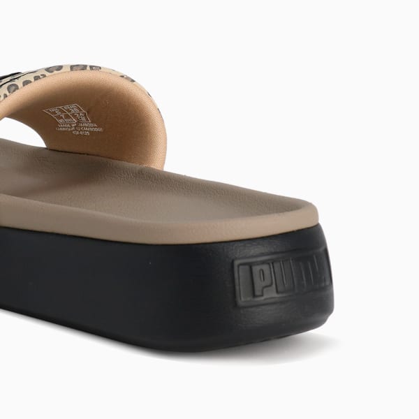 ウィメンズ プラットフォーム スライド レオ サンダル, Toasted Almond-PUMA Black, extralarge-JPN