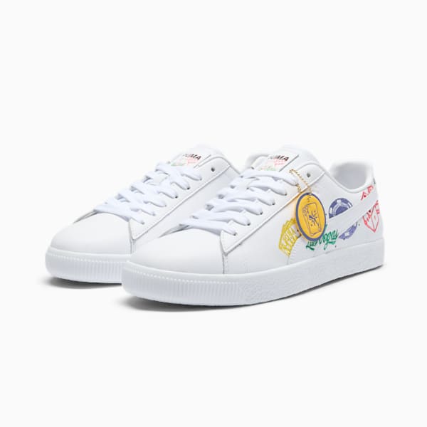 Tenis Clyde EMBD Vegas Flagship, PUMA White-Archive Green-Sunny Yellow, extralarge