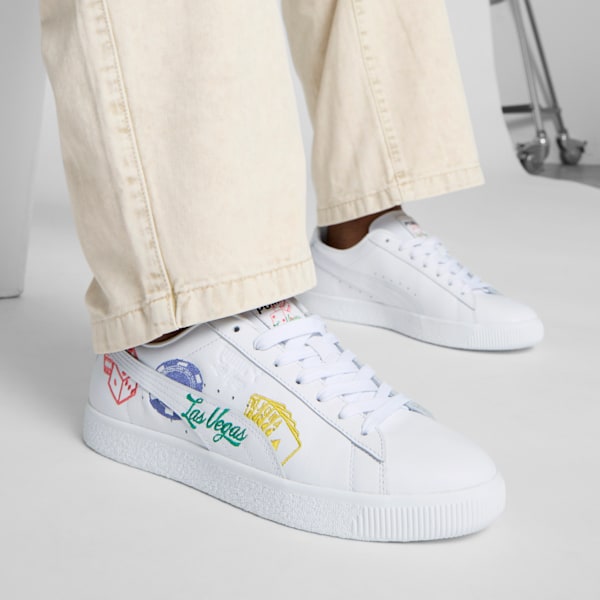 Tenis Clyde EMBD Vegas Flagship, PUMA White-Archive Green-Sunny Yellow, extralarge