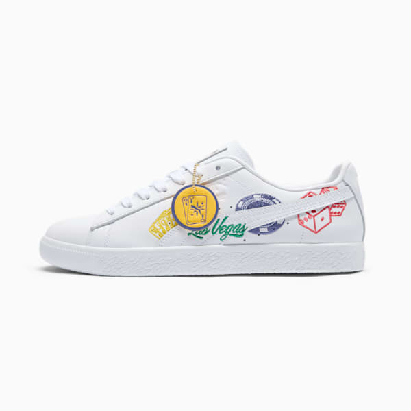 Clyde EMBD Vegas Flagship Sneakers, PUMA White-Archive Green-Sunny Yellow, extralarge