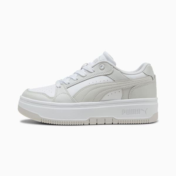 Rebound Femme Low Sneakers Women, PUMA White-Feather Gray, extralarge-GBR