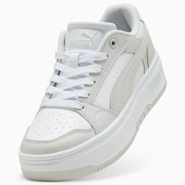 Tenis Rebound Femme Low para mujer, PUMA White-Feather Gray, extralarge