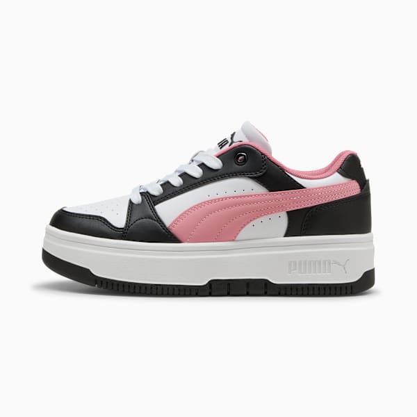 Rebound Femme Low Sneakers Women, PUMA White-Pinkscape-PUMA Black, extralarge-GBR