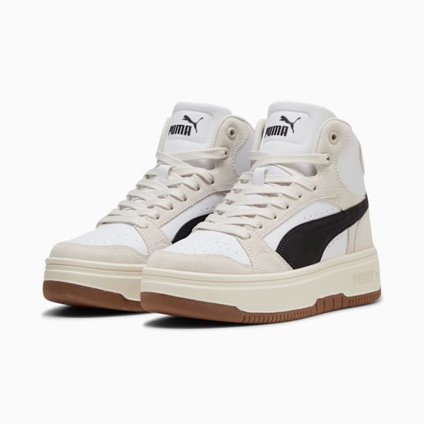 Rebound Femme Mid SD Women, PUMA White-PUMA Black-Frosted Ivory, extralarge