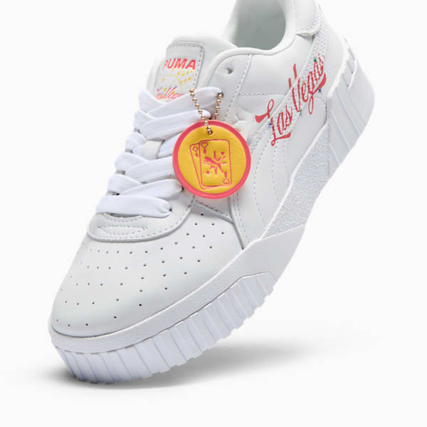 Tenis Cali B Vegas Flagship para mujer, PUMA White-Peach Frost-Sunny Yellow, extralarge