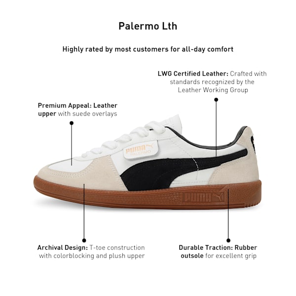 Palermo Lth Sneakers, PUMA White-Vapor Gray-Gum, extralarge-IND