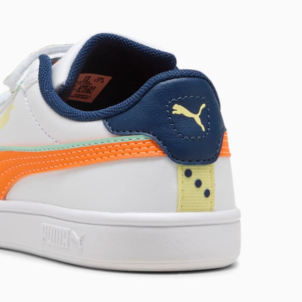 Smash 3.0 Playdate Little Kids' Easy On Sneakers, PUMA White-Orange Glo, extralarge