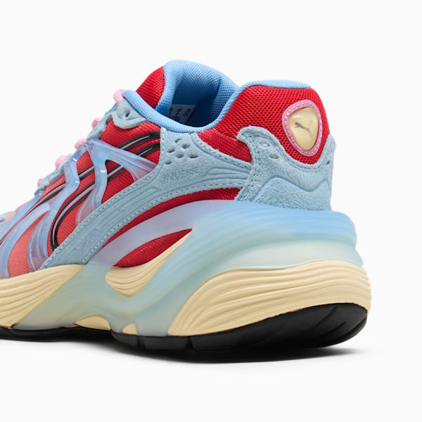 Tenis Inverse Unfiltered para niños grandes, Creamy Vanilla-For All Time Red-Team Light Blue, extralarge